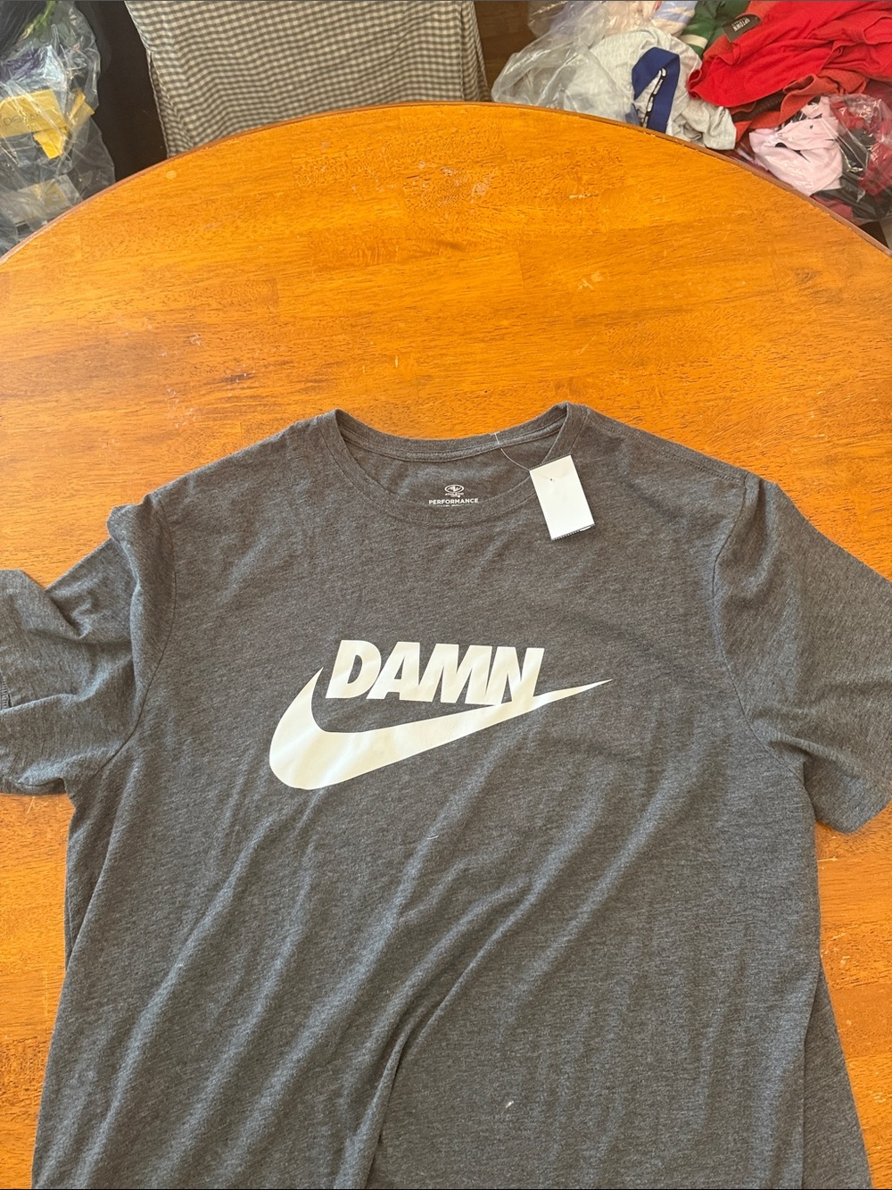 Charcoal Graphic Crewneck Tee with Bold White Print xxl
